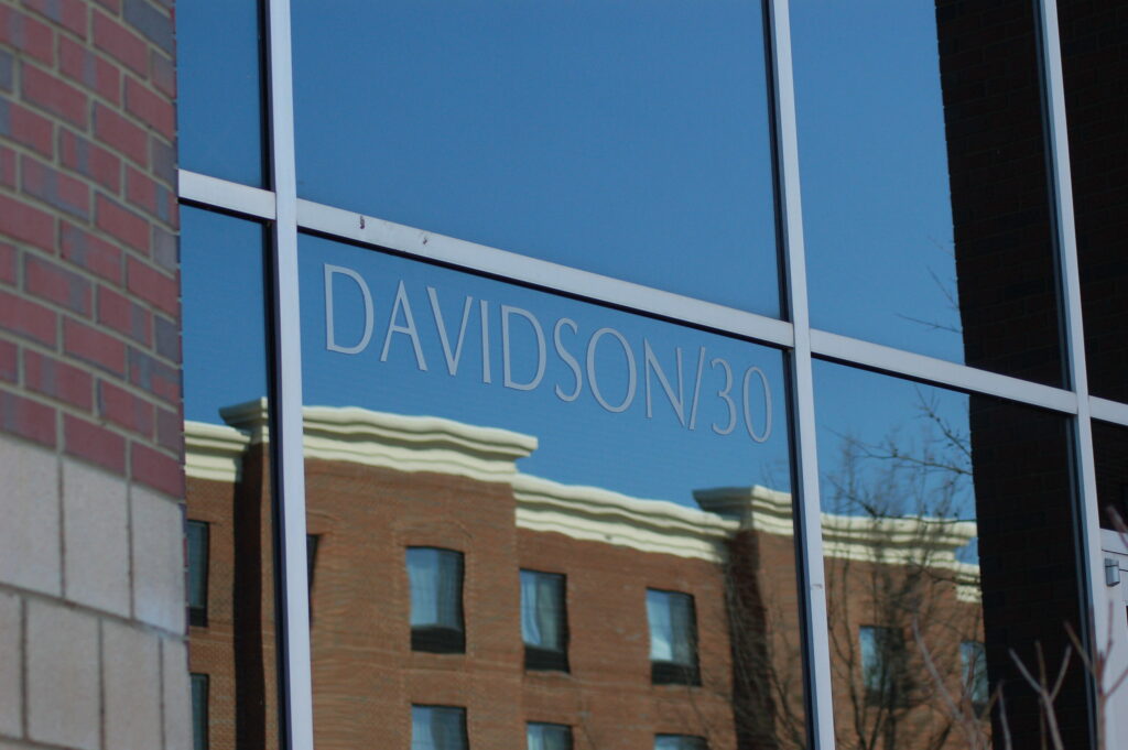 Davidson 30 sign and mirror image